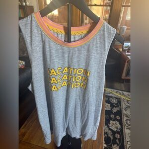 Marc New York Performance “VACATION” Graphic Tank Top Gray XL